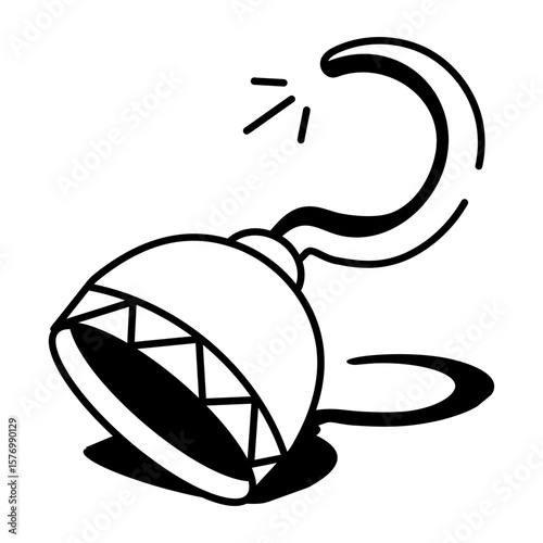 A sketchy style icon depicting hook hand
