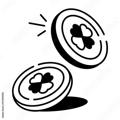 A sketchy style icon depicting ancient coins
