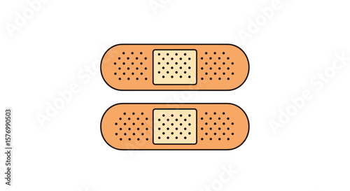 Bandages symbolizing first aid and recovery from minor injuries and accidents for personal wellness and care