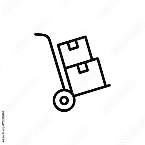 Delivery Dolly with Stacked Boxes Illustration A Symbol for Movers Shipping and Distribution Services Representing Transportation and Logistics
