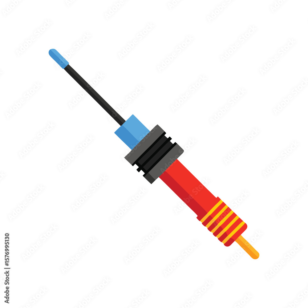 Fototapeta premium Detailed illustration of a soldering iron with a red handle