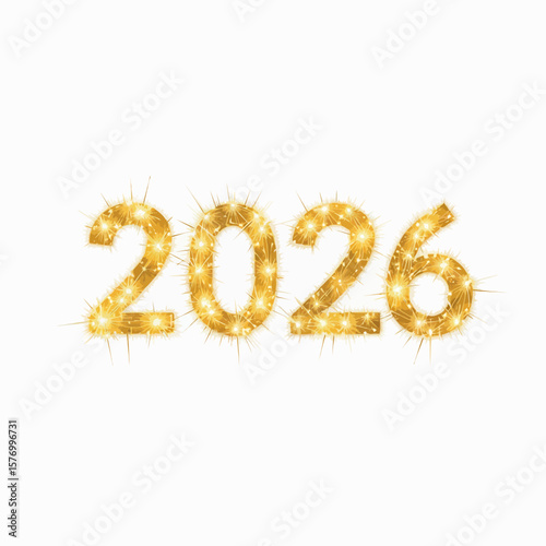 Sparkling numbers 2026 representing the New Year celebration  