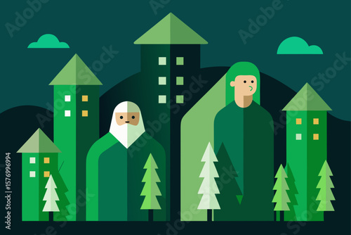 Eco-Friendly Cityscape Green Living and Sustainable Urban Design