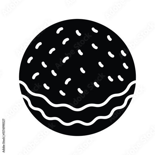 Falafel Ball Outline Vector Illustration