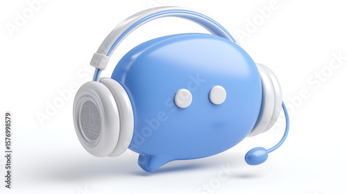 Customer Service Support: A whimsical character embodies customer service, complete with a headset, conveying the essence of online assistance in a playful way.