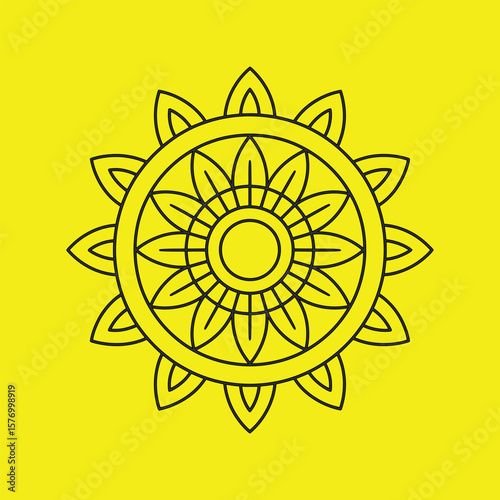 Abstract sun vector icon: bright summer design with warm yellow sunlight