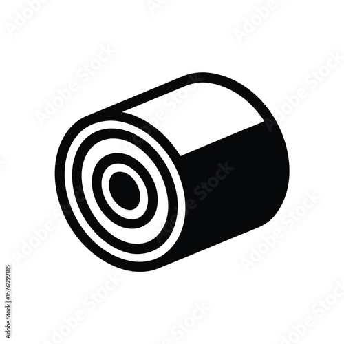 Futomaki Roll Outline Vector Illustration