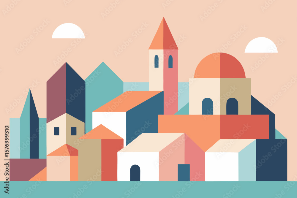 Fototapeta premium vector illustration of a castle