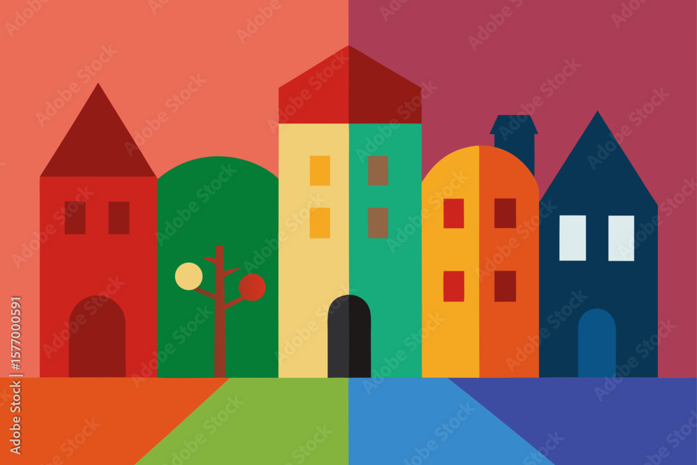 Fototapeta premium vector illustration of a city