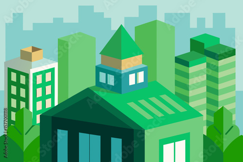 Eco-Friendly Cityscape Green Architecture and Sustainable Urban Design