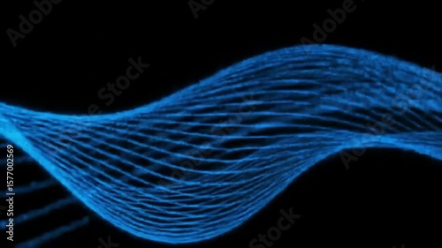 Abstract blue background with dynamic fractal waves and futuristic light patterns