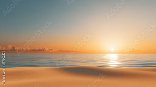 Fototapeta Naklejka Na Ścianę i Meble -  open space background of sunset on the beach over the sea