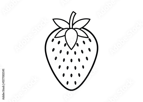 Strawberry line drawing Vector, Strawberry icon