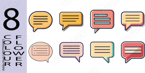 Chat Bubble Comment Flat Illustration - Minimalist Speech Vector Design