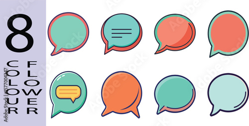 Chat Bubble Comment Flat Illustration - Minimalist Speech Vector Design