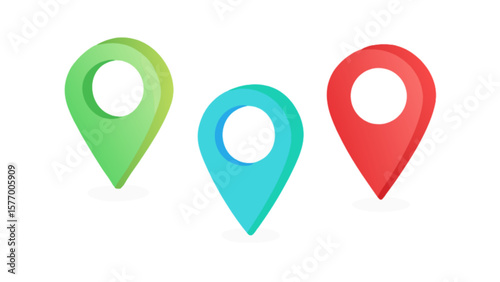 Colorful map pointer location pin icon vector illustration for gps navigation and destination markers design