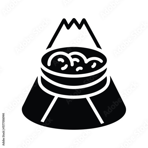 Volcano Roll Outline Vector Illustration