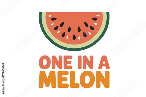 Watermelon slice flat vector pastel green pink palette poster