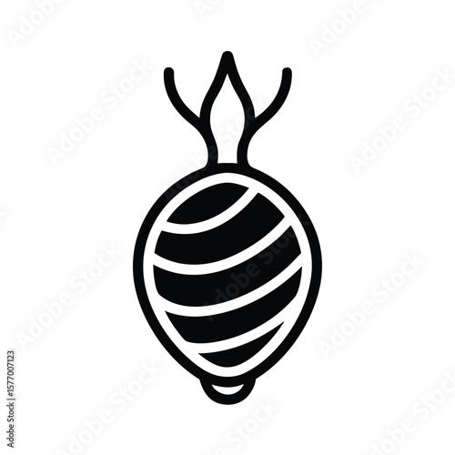 Wasabi Root Outline Vector Illustration