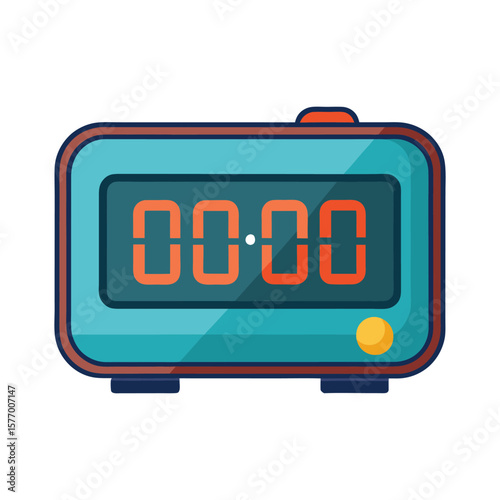 Retro digital alarm clock displaying zero time