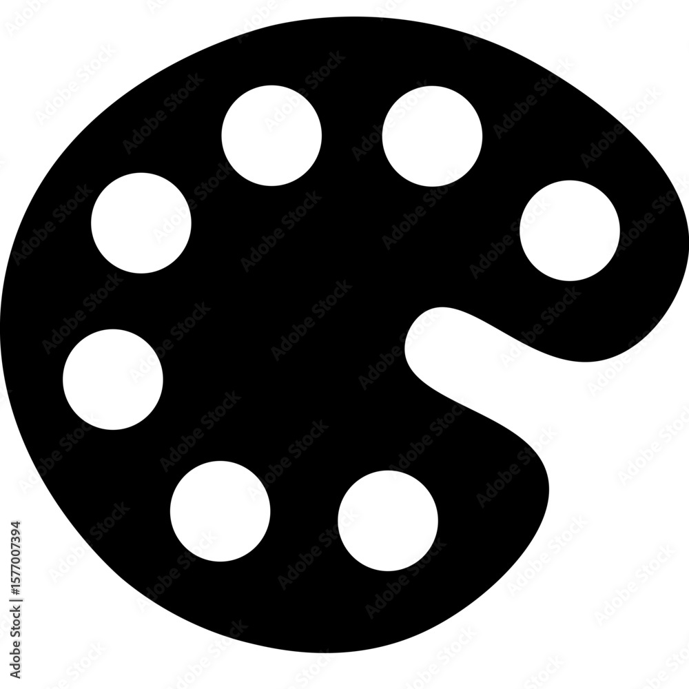 Fototapeta premium Paint plate flat black vector SVG Single icon Vector