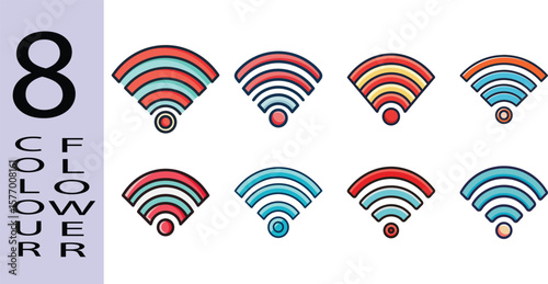 WiFi Symbol Flat Style Technology Vector Illustration