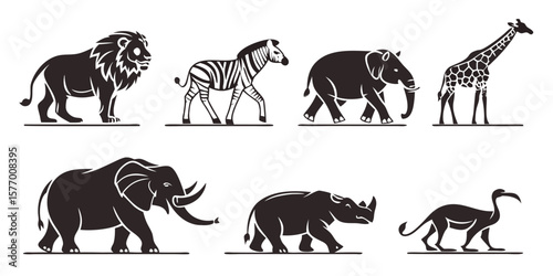 Silhouette Collection of African Wildlife Animals