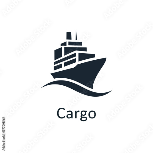 Simple Cargo Ship Logo Design