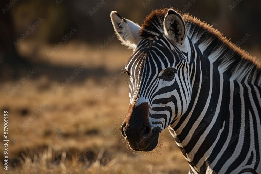 Naklejka premium portrait of zebra
