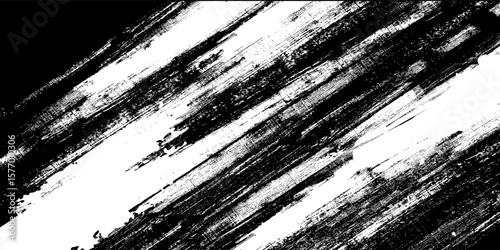 Abstract black grunge brush stroke background with dynamic diagonal texture