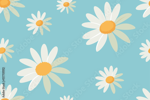 seamless pattern with camomiles