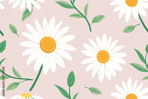 seamless pattern with camomiles