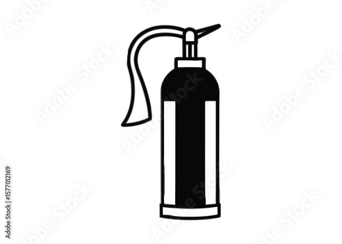 Extinguisher silhouette Black Vector white background