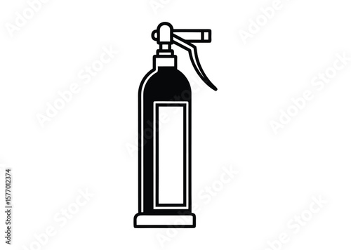 Extinguisher silhouette Black Vector white background