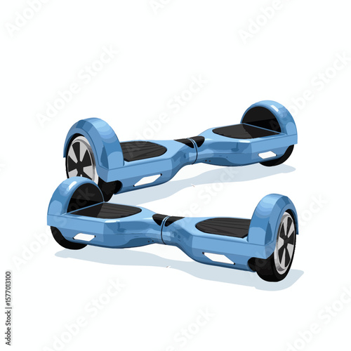 Blue hoverboard in modern design for urban transportation  