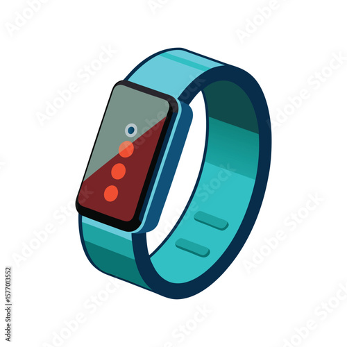 Modern fitness tracker with digital display and blue band