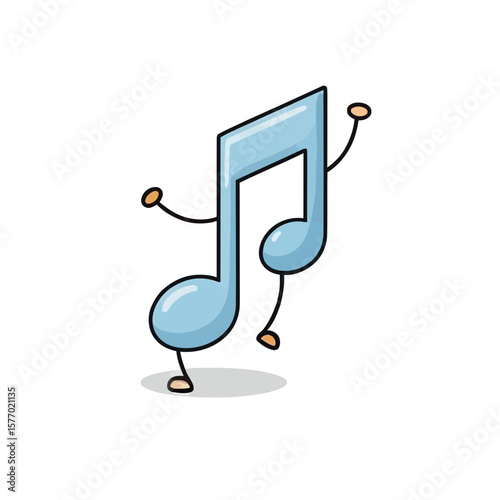 music note icon Cute Kawaii Icon Set of Adorable Cartoon with Cheerful Expressions | Flat Design Vector Illustration