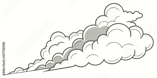 White and Gray misty vapour or smoke cloud in transparent isolated on a clear background for easy overlay and design use.