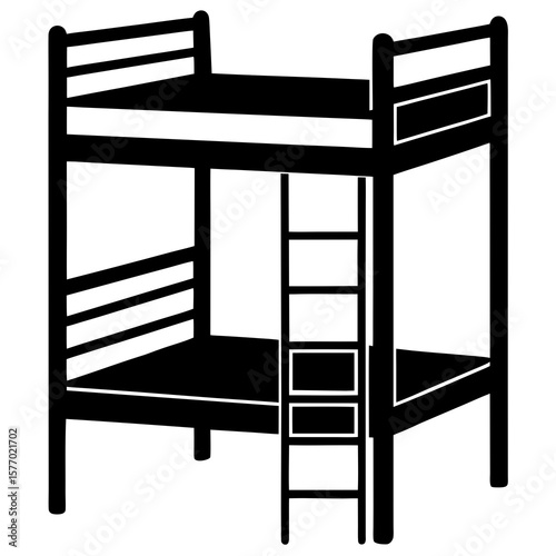 Black bunk bed with ladder furniture sleeping