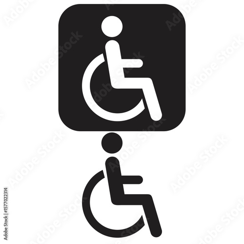 Wheelchair accessibility icon shows disabled access and assistance symbol.