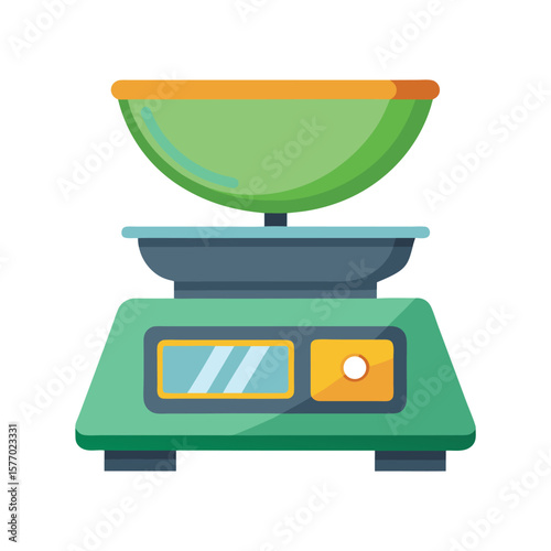 Green digital kitchen scale with two displays