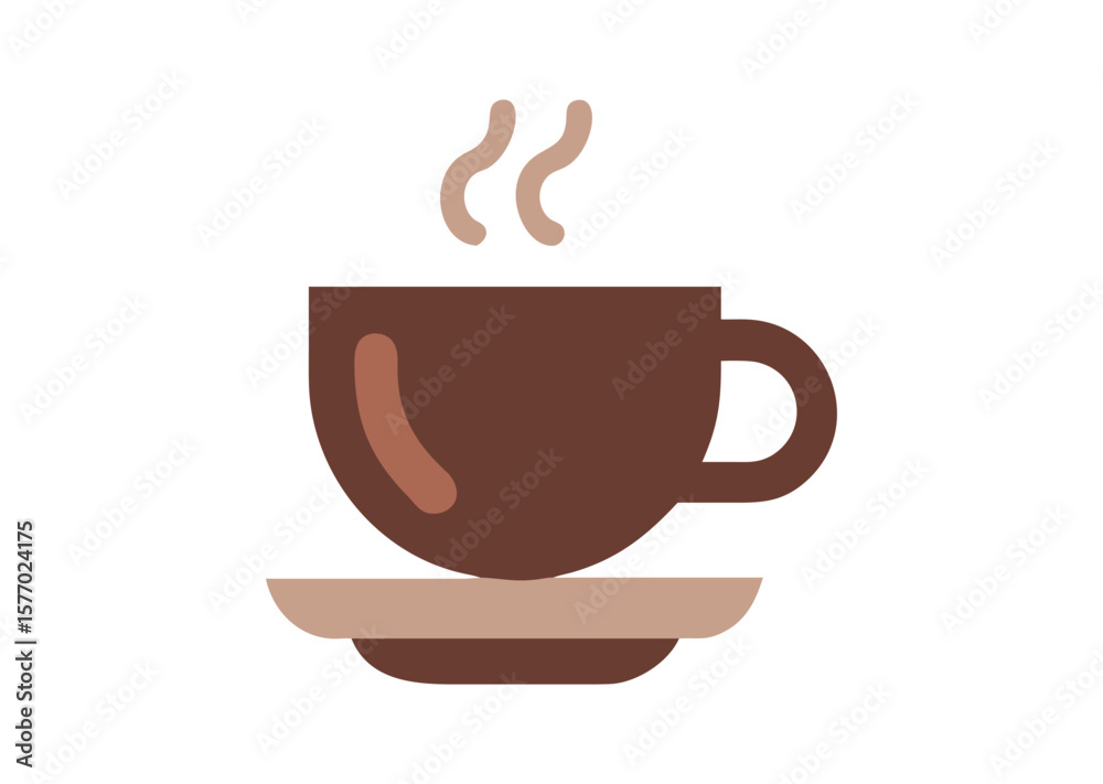 Obraz premium Coffee cup Vector, Coffee cup Icon Illustration