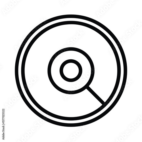 CD Or DVD Disc Outline Vector Illustration