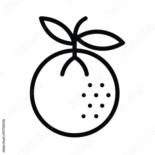 Clementine Outlined Icon Vector Illustration