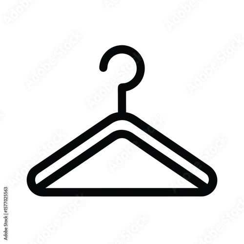 Clothes Hanger Outline Vector Illustration