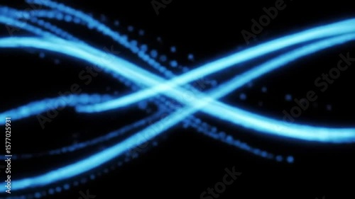 Abstract blue background with glowing light waves and futuristic digital streaks
