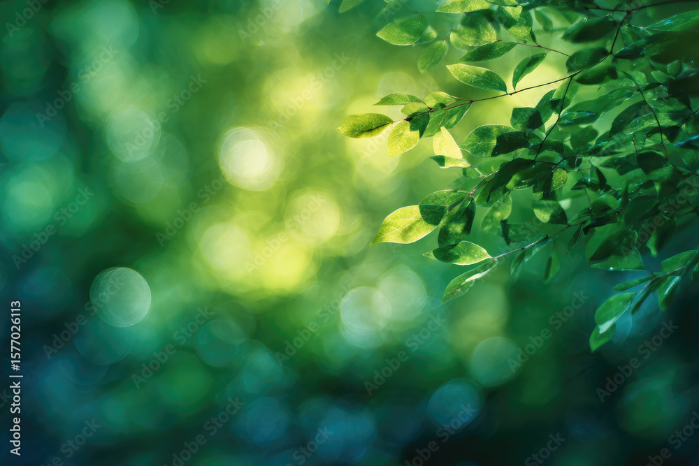 Fototapeta premium Green blurred nature background