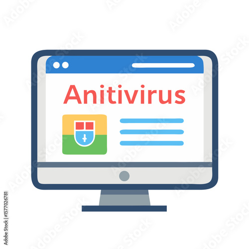 Computer screen displaying antivirus software with shield icon and text