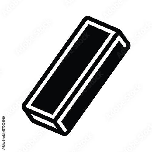 Eraser With Angled Edge Outline Vector Illustration