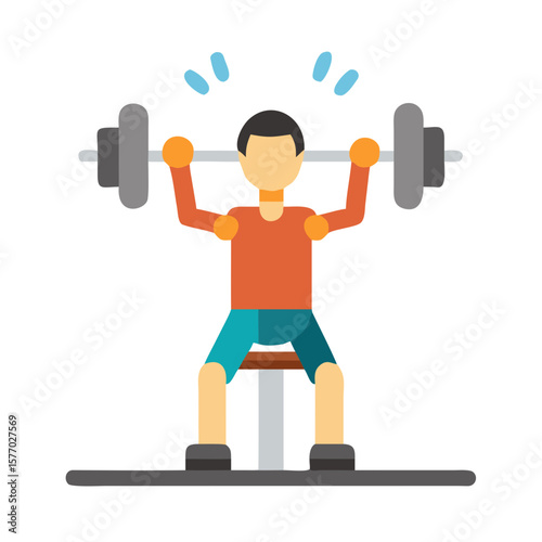 Man lifting weights on a bench in a gym
